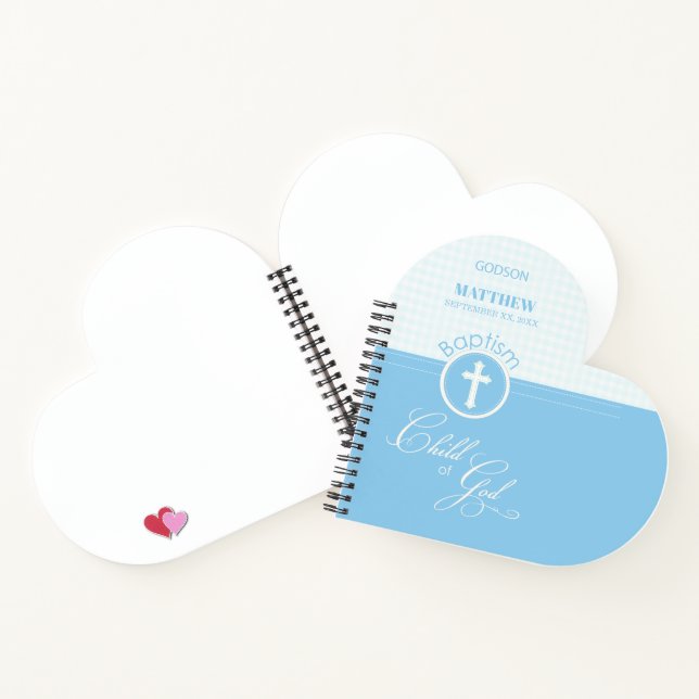 Godson Baptism Blue Child of God Personalized Notebook (Inside)