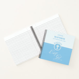 Godson Baptism Blue Child of God Personalized Notebook