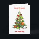 Godson Christmas Tree Decorated With Sports Balls Holiday Card<br><div class="desc">A perfect Christmas card for a godson who loves sport. Send season’s greetings with a sporty twist! This Christmas card showcases a fun Christmas tree decorated with various sports balls—ideal for anyone who lives and breathes the game. Great for teams,  gyms,  or sporty families.</div>