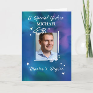 Godson Custom Photo and Name Master’s Degree Card