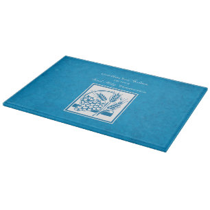 Godson First Communion, Wheat, Grapes Blue Cutting Board