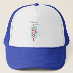 Godson, First Holy Communion, Blue Trucker Hat