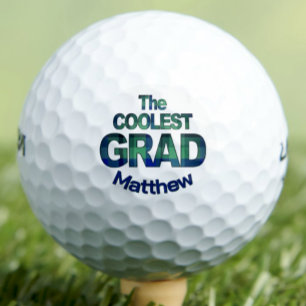 Godson Graduation Gift - Cool Golfer Blue Plaid Golf Balls