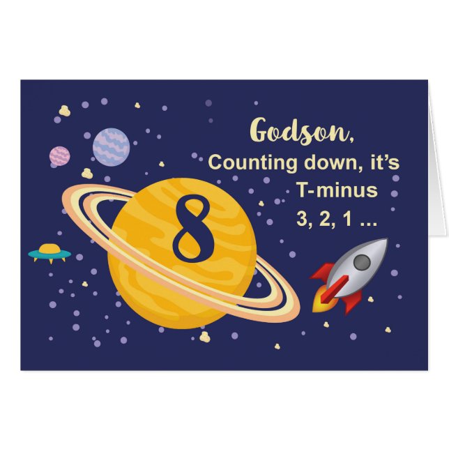 Godson Planètes du 8ème anniversaire dans l'espace (Devant horizontal)