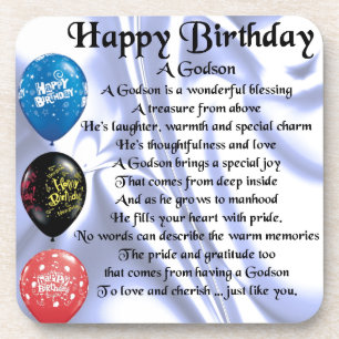 Godson Poem - happy birthday design Coaster