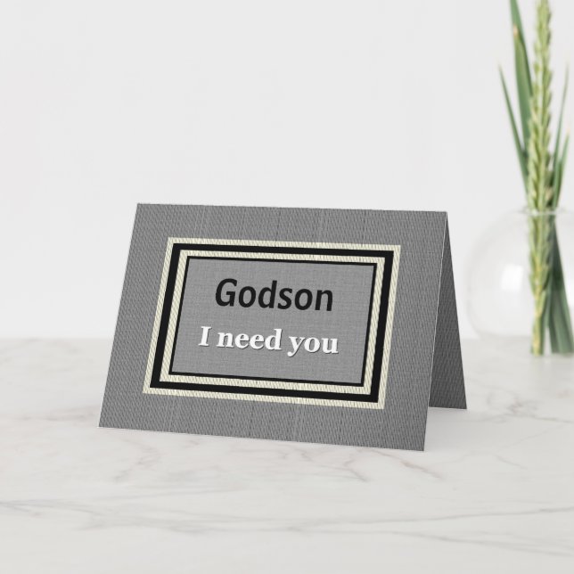 GODSON Usher Wedding Invitation - Silver and Black (Front)