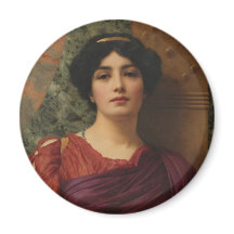 Godward Contemplation CC0627 Round Art Magnet