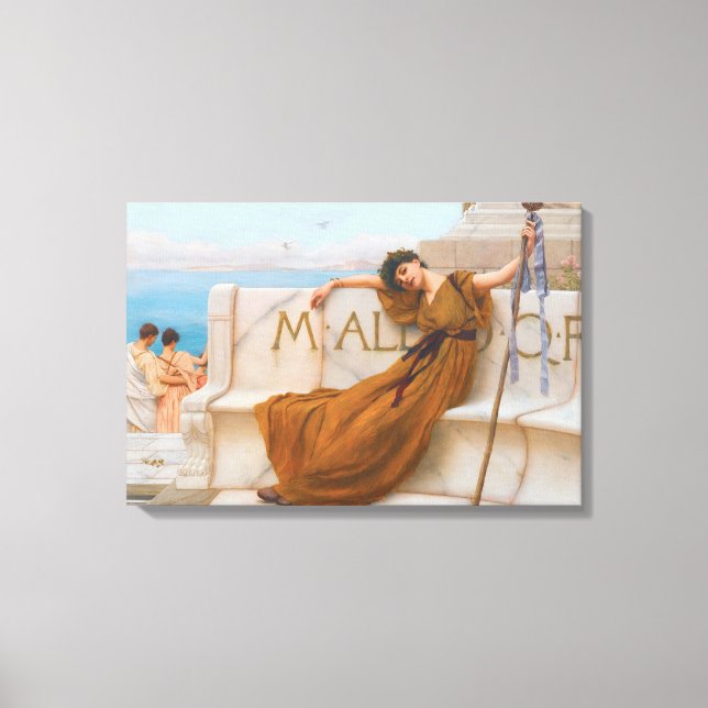 Godward Priestess of Bacchus Painting Canvas Print (Front)