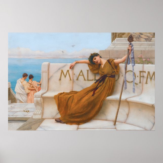 Godward Priestess of Bacchus Painting Poster (Front)