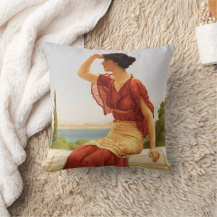 Godward The Signal Beautiful Woman Portrait Art Throw Pillow