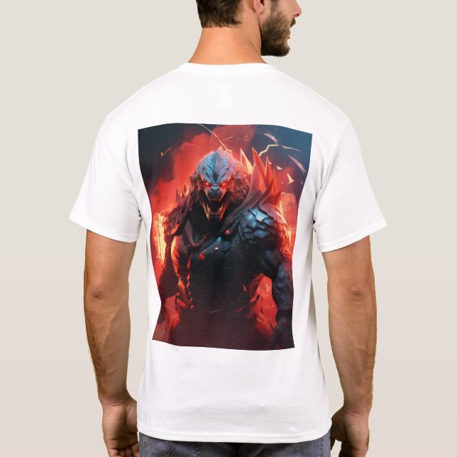 Godzilla Street Fighter Mashup T-Shirt (Back)