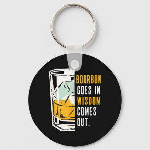 Goes In Wisdom Comes Out Funny Lover Design Keychain