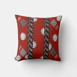 Goes Together (Red, Black and Grey) Throw Pillow