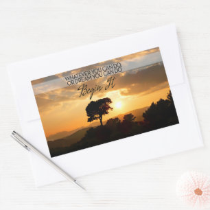 Goethe Inspirational Quote "Begin it" Sticker