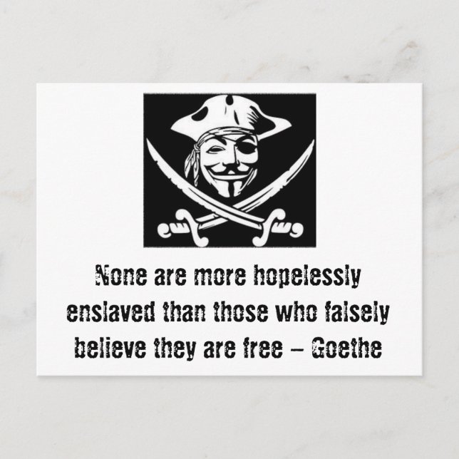 Goethe Quote w/ Anonymous Pirate Postcard (Front)