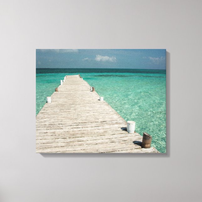 Goff Caye, a popular Barrier Reef Island Canvas Print (Front)