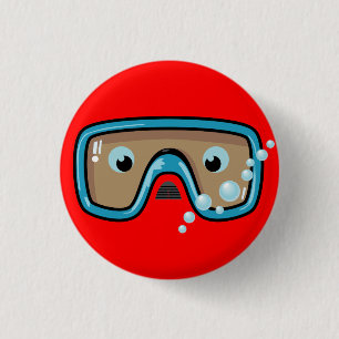 Goggles 1 Inch Round Button