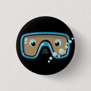 Goggles 1 Inch Round Button
