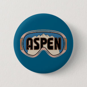 Goggles Aspen Snowmass Colorado ski resort gifts 2 Inch Round Button