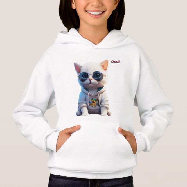  Goggles & Cat Kids Hoodie (Front)