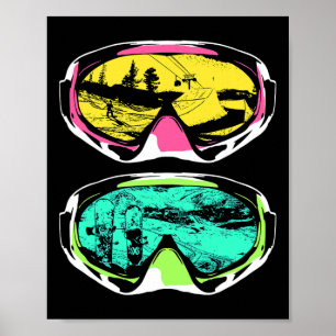 Goggles Snow Mountain Snowboard Poster