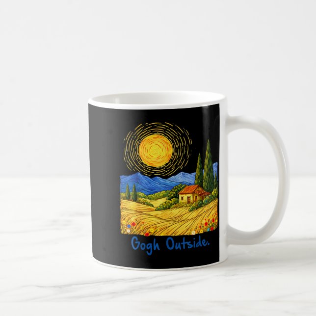 Gogh Outside Nature Lover Graphic Tee Funny Art Pu Coffee Mug (Right)