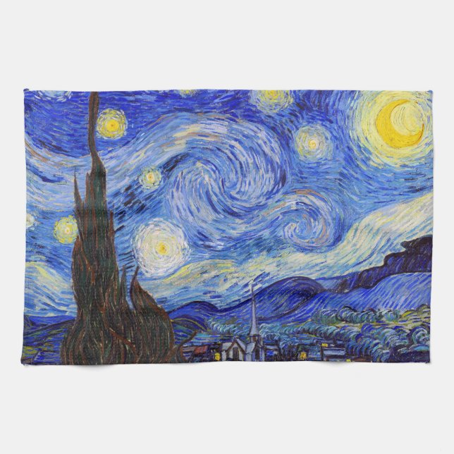 Gogh , "Starry Night" Kitchen Towel (Horizontal)