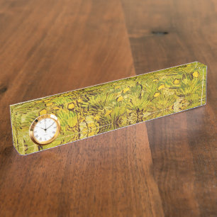 Gogh Yellow Blossoms Whimsical Office  Personalize Nameplate