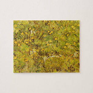 Gogh Yellow Blossoms Whimsical Wedding Personalize Jigsaw Puzzle