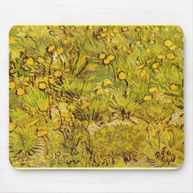Gogh Yellow Blossoms Whimsical Wedding Personalize Mouse Pad (Front)