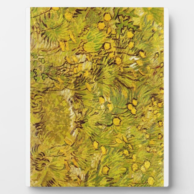 Gogh Yellow Blossoms Whimsical Wedding Personalize Plaque (Front)