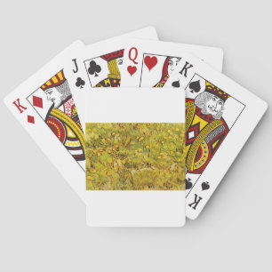 Gogh Yellow Blossoms Whimsical Wedding Personalize Playing Cards