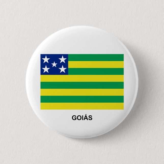 Goiás, Brazil Flag 2 Inch Round Button (Front)