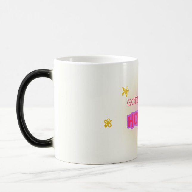 "Goin’ Back to Honolulu" Retro Tropical Ceramic Mu Magic Mug (Left)