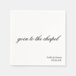 Goin to the Chapel Simple Modern Custom Wedding Napkin