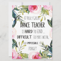 Going away gift for Dance teacher Thank you quote