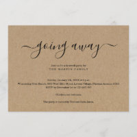 Going Away Party Invitation | Rustic Kraft