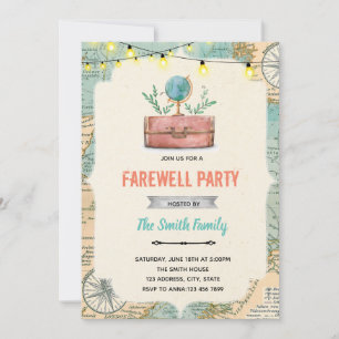 Going away party theme invite