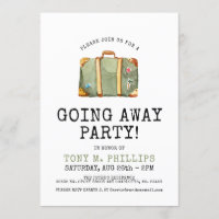 Going Away Party Travel Suitcase Invite