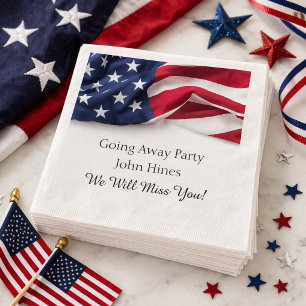 Going Away Party USA Flag Military Send Off Napkin