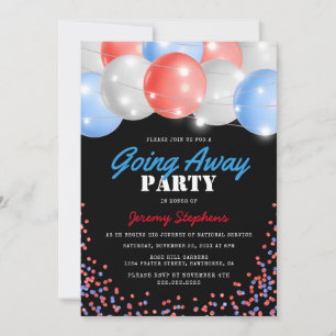 Going Away Soldier Red, White and Blue Invitation