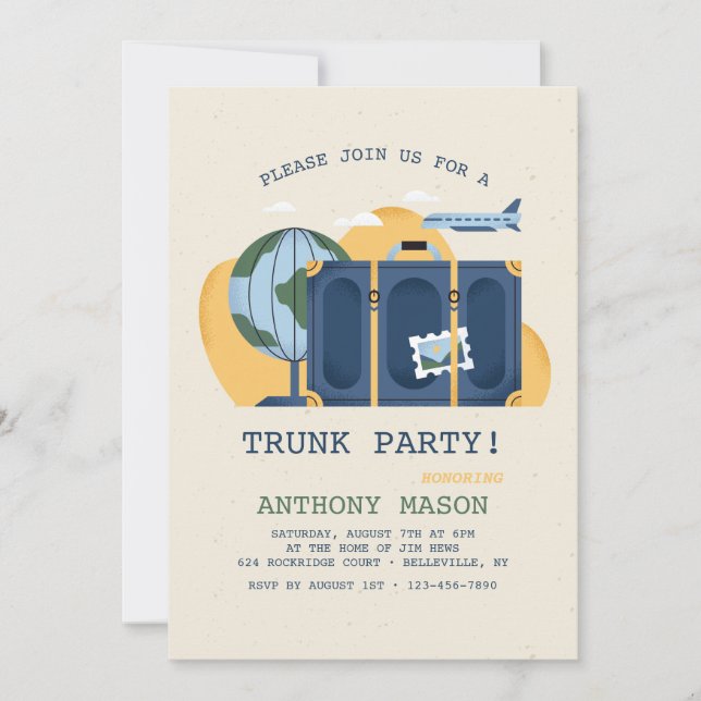 Going Away Trunk Party Invitations (Front)