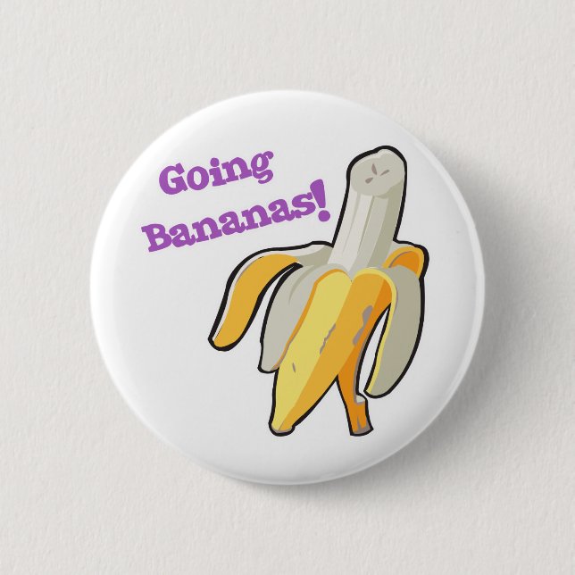 going bananas! banana 2 inch round button (Front)