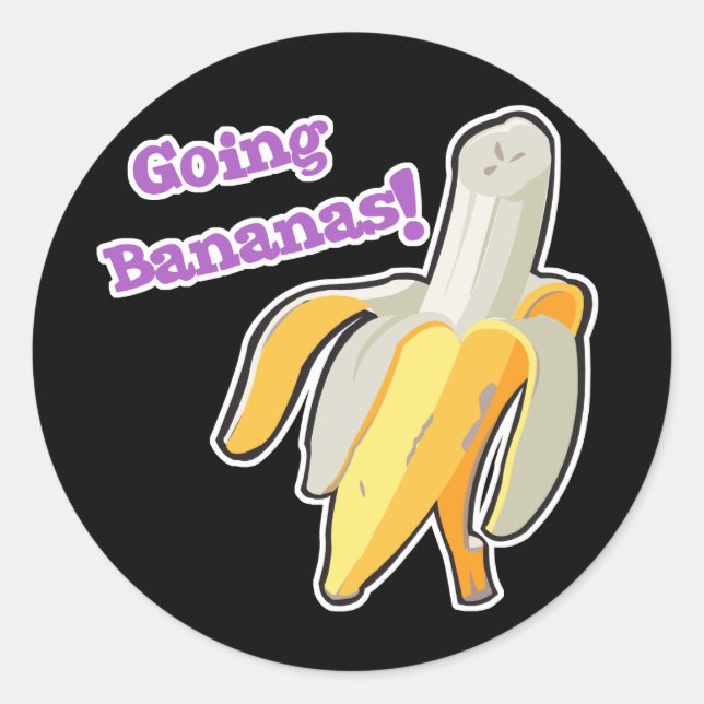 going bananas! banana classic round sticker (Front)