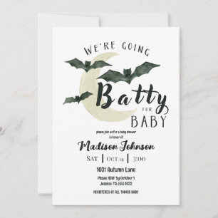 Going Batty For Baby October Baby Shower QR Code Invitation