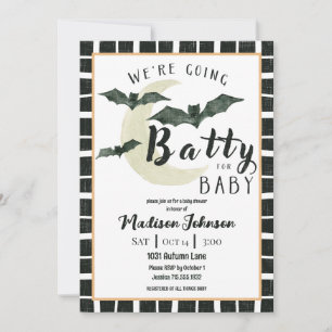 Going Batty For Baby October Baby Shower QR Code Invitation