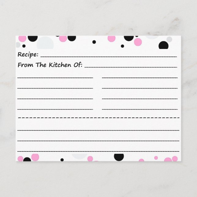 Going Dotty Blank Recipe Cards (Front)