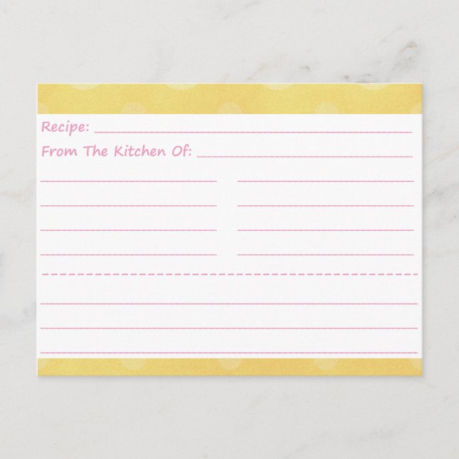 Going Dotty Blank Recipe Cards (Front)