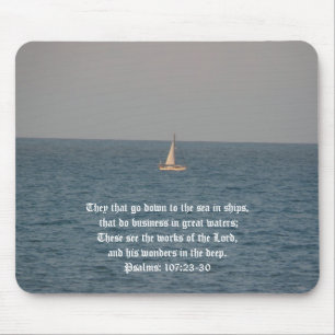 Going down to the Sea in Ships-Bible Quote Mouse Pad