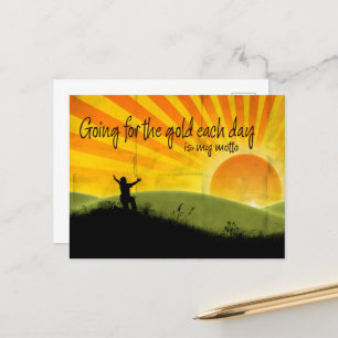 "Going for the gold" Motivation Affirmation Postcard